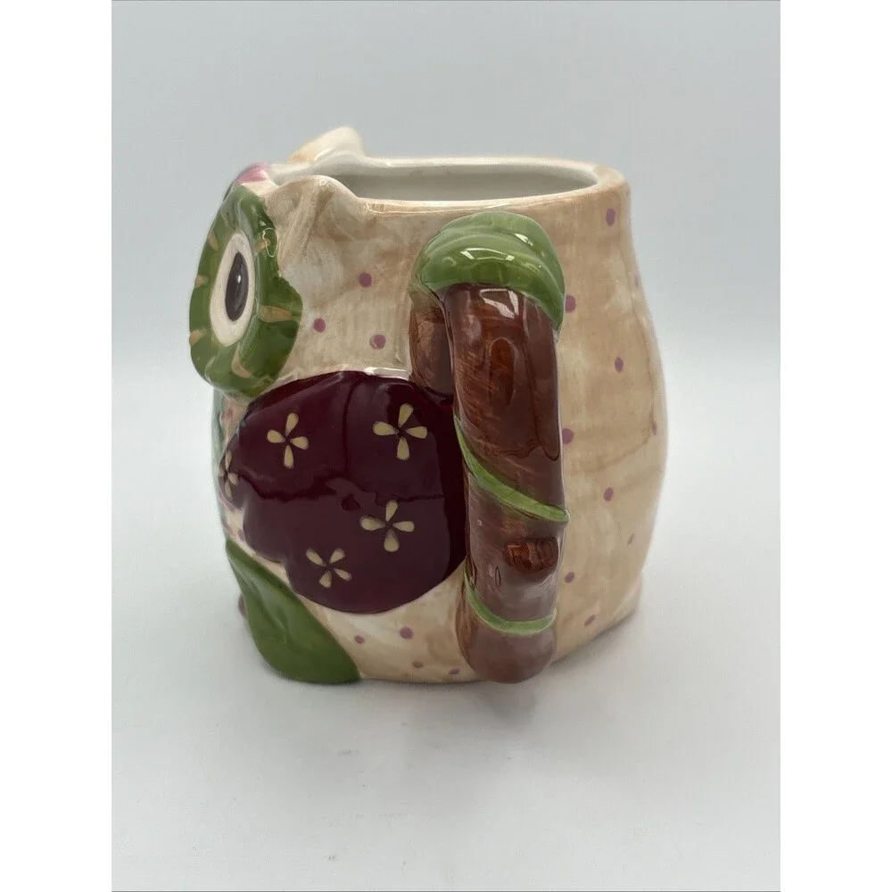 Pier One Imports Hand Painted Cup 24oz Dolomite OLLI THE OWL Lg Coffee Mug